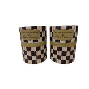 MacKenzie Childs empty glassware boxes Courtly check lot of 2